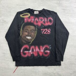 Lifted Anchors Mario Gang Long Sleeve Shirt Size Small Black Air Brush 728